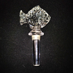 MIKASA NATURES CATCH WINE / BOTTLE STOPPER, Lead Crystal, 5 1/4″, GERMANY