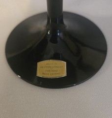 3 VTG MCM OPAQUE BLACK AMETHYST CRYSTAL WEST GERMANY WINE WATER GLASSES GOBLETS