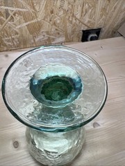 Vintage 80’s Libbey Single Goblet 16 oz Green Stem Orchard Fruit 7″h 3.2″ rim US