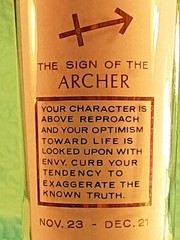 Vintage SAGITTARIUS Sign Of The Archer Cocktail Glass Zodiac Horoscope Astrology