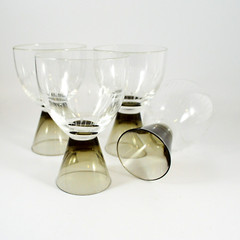 Rosenthal Fortuna Smoke Oyster Glasses Smoked Stem 4 oz MCM Choice Set of 4 or 6