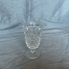 8 Vintage Fostoria American Goblet Stemmed Clear Cube Depression Glass Wine 5.5″