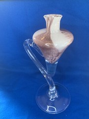 Bleikristall 24% Peter Kaspar Hand Blown Art Glass Pink Purple Candle Holder