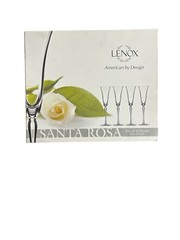 Lenox Santa Rosa Crystal Flutes Glasses 10” Tall Set of 4- Please Read- EUC
