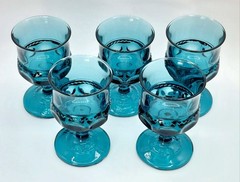 Vintage Tiara 4″ Crown Imperial Blue Liquor Cocktail/Juice Glasses 4 fl.oz