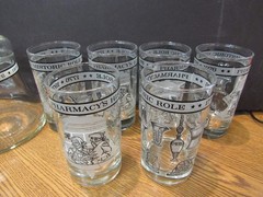 VINTAGE SET OF 6 LIBBEY PHARMACY HIGHBALL GLASSES WITH BELL SHAPED C (EZS001130)