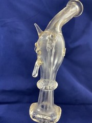 vintage art glass brandy/whiskey pipe pair