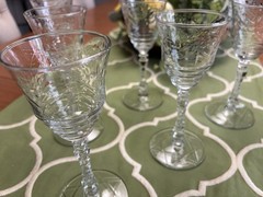 Libbey Rock Sharpe Arctic Rose Goblets 6-3/4”H (6-Total)