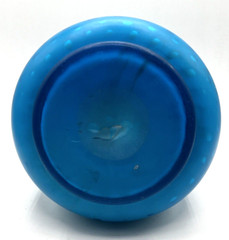 Blue Satin-Cased-Raindrop-Mother Of Pearl Art Glass Vase 8 1/4″