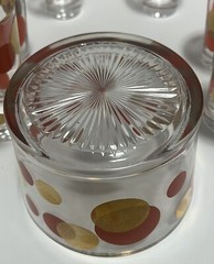 MCM Russell Wright Glasses 6pc & Ice Bucket Set Bartlett Collins Tumblers Gold