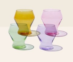 Millenium Collection Glass Ware Set Of 4 Borosilicate Glass 10 Oz. Retro!
