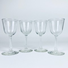Vintage Set of 4 Libbey Glass Company 3002 Collection Wine Glasses 5-3/4″ Tall