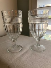 Set of 2 Anchor Hocking ANNAPOLIS 7″ Footed Water Goblets Glasses – VINTAGE