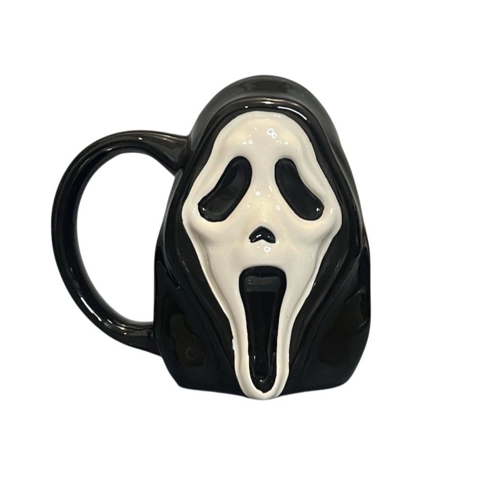 Scream 3D Ghost Face Mask Ceramic Mug Halloween Horror Grunge Party