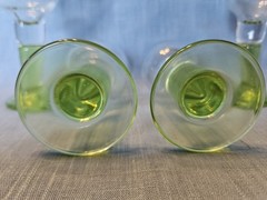 Bormioli Rocco Limoncino Liquor 4.5″ Cordial Glasses Thick Green Stem Set of 4