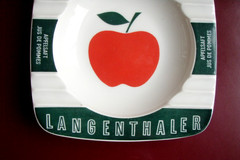 Langenthal Swiss Porcelain Apfelsaft Apple Juice Advertising Ashtray