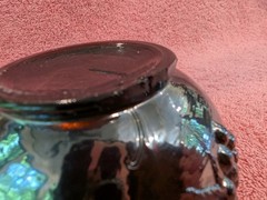 Set/6 Signed Northwood Amethyst Carnival Art Glass Punch Cups – Grape & Cable
