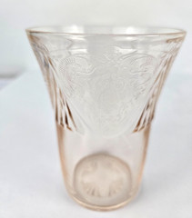 Vintage Royal Lace Depression Glass Pink Tumbler 4 1/4″