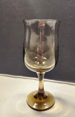 Vintage MCM Libbey TULIP Tawny Smoke Brown 8oz Water Stem Goblets 7 1/4″