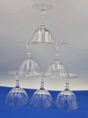Fosteria Crystal Greenbrier Stem Optic Clear US 3/8″h Low Sherbets Set Of 7