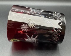 WATERFORD Snowflake WISHES Ruby RED DOF 1st PRESTIGE ED JOY Old Fashioned Glass