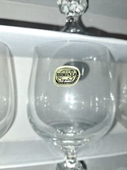 Vintage Claudia Bohemia Crystal Wine Glasses Fine Lead Crystal Set Of 6 NEW