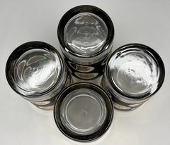 Lot Of 4 Vintage Libbey Gold Coins Tumblers Black & Gold MCM Highball Glasses 5”