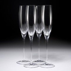 William Yeoward Olympia Clear Crystal Champagne Flute Glass 4pc Lot 12″h