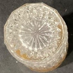 Mid-Century Diamond Point Criss-Cross Juice Glasses, Set of 5 Gold-Trim Tumblers