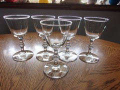 Liquor Cocktail Georgian Wine Blown Crystal Knob Stem 4 Oz – Set of 5