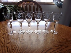 Wine Sherry Etched Cut Paneled 3 Oz – Set of 6