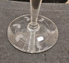 6 Glastonbury Lotus Alberta Panel Etched Crystal Sherry Glass circa 1928-1935