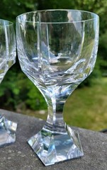 Set of 2 Baccarat Mercure Claret Wine Glasses France crystal. Art Deco, 5″1/4