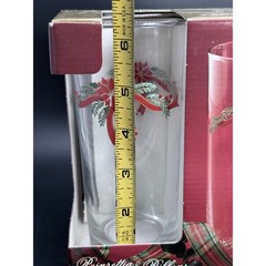 Vintage Libby Poinsettia Ribbons And Boughs Christmas Glasses – Set Of 4