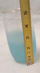 1950 West Virginia Blendo Water Glass Tumbler Frosted Turquoise Gold Party MCM