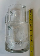 Clear 7″ Etched Tumble Up Bedside Water Carafe And Glass Ships FREE in the USA