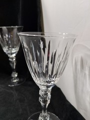3 Tiffin Simplicity Wine glass(es) vertical cuts knob in stem vertical cuts