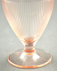 Set of 2 Jeannette Depression Glass Homespun Pink Juice Ftd Tumblers