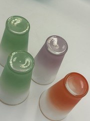 MCM Blendo Pitcher 4 Glasses Set Gold Rim Wear Virginia USA 1950s-60s