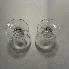 Bohemia Crystal Wine Glasses Claudia 5 3/4″ 6oz Diamond Cut Ball Stem Set of 2