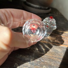 3 Simon Designs Crystal Cupcake 3.5” Sprinkles Paperweight Prisms Marked SD
