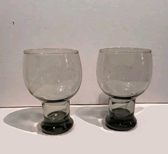 Vintage Libbey Stax Smoky Gray Glassware | Brutalist MCM Stacking Glasses 5.5″