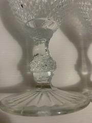 Vista Alegre BICOS Clear Wine Glass Water Goblets Diamond Point Hobnail 6.5in
