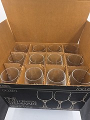 Box 12 Anchor Hocking 8505E Sanibel Crystal Wine Goblets 7.5” 13 Oz, No Barcode