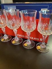cristal d’argues LONGCHAMP 6 1/2” Wine Glasses Set of 6 In Box