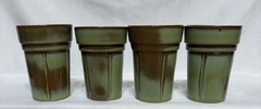 Frankoma Wagon Wheel Tumbler Set 4 Prairie Green 94L
