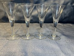 Set of 4 Vintage Clear Cordial / Liqueur Glasses – 4.25” Elegant Stemware