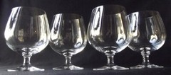SET OF 4 BOHEMIAN CRYSTAL COGNAC, BRANDY, LIQUOR SNIFTERS 4-3/4″ T