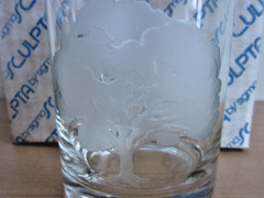 4 Sculpta by Sigma Carved Glassware Double Old Fashioned 14oz. Maryland Series