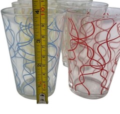 Set Of 6 Vintage Swirl Patterned Glass Tumblers 4.75″